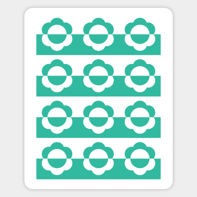 Mayapple Rows Teal Sticker by Cascade Patterns